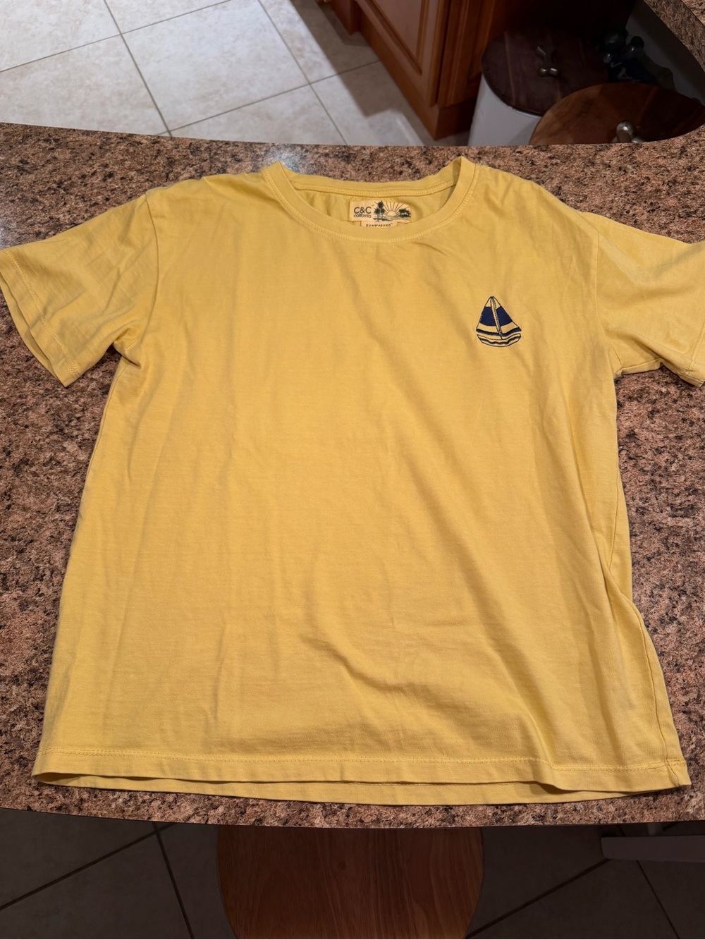 C&C California sunwashed yellow sailboat tee